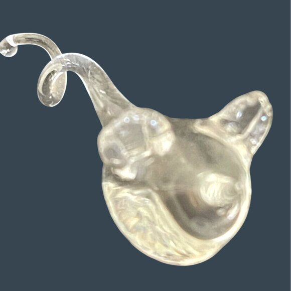 Clear Glass Hand Blown Set Cat & 2 Mice Collectible Kitty Kitten Mouse Figurine - Picture 6 of 11